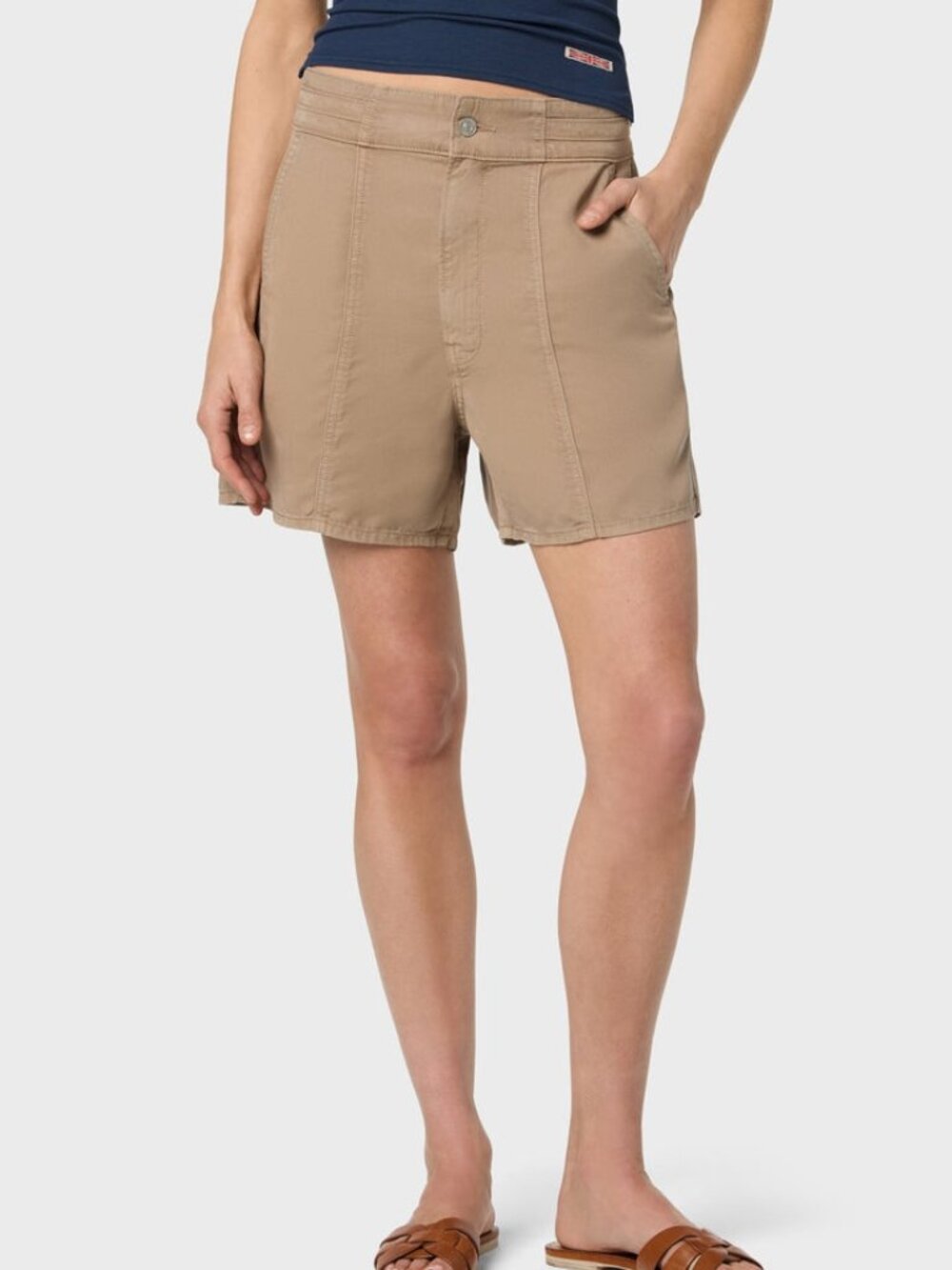 NWOT Hudson Collection Trouser Utility Shorts High Paneled Flowy Desert Taupe 29